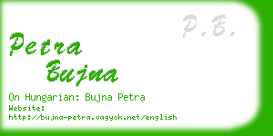 petra bujna business card